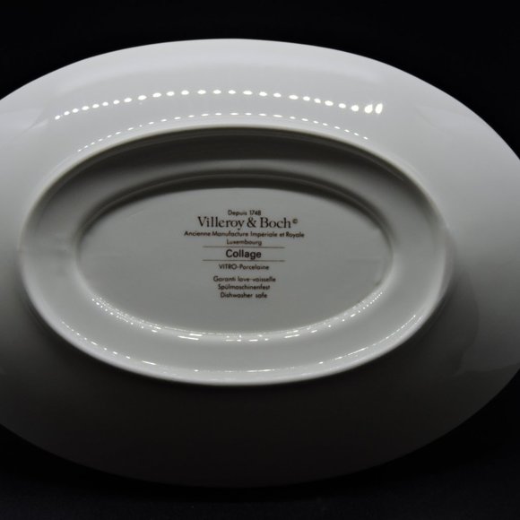 Villeroy & Boch VITRO-Porcelain Attached Gravy Dish Underplate Collage Pattern - Picture 7 of 10